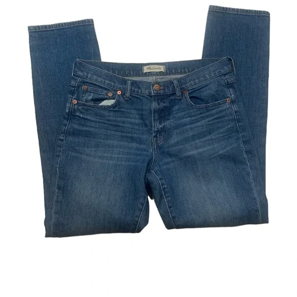 Madewell Slim BoyJean Pant High Rise Blue Indigo Wash Boyfriend Retro Denim 27 - Picture 3 of 8